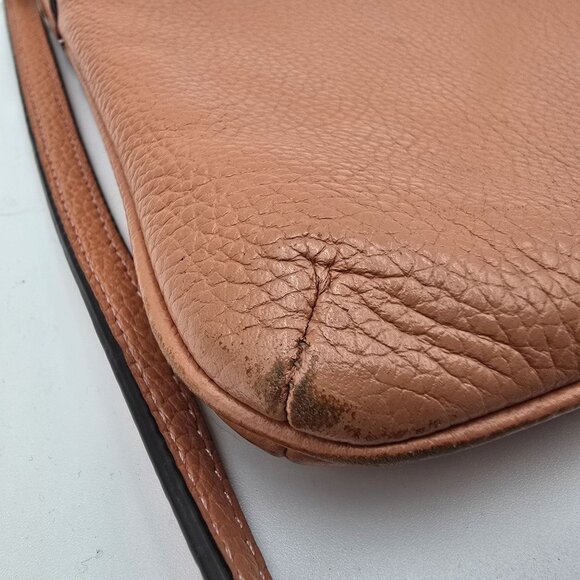 Coach TCoral Leather Crossbody Bag With Twist Lock Closure & Adjustable Strap - Picture 8 of 11